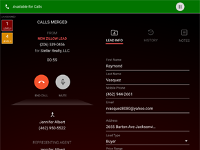 Inbound Call Live Transfer to Agent - Calls Merged