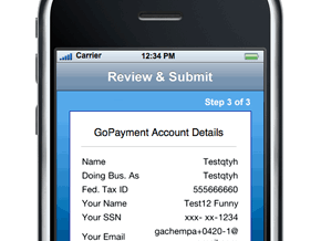 Mobile Payments Sign-Up Review & Submit